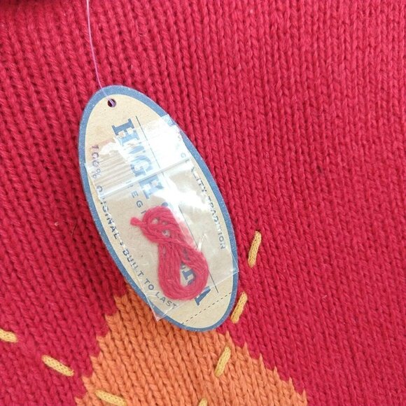 Vintage 90s Mock Neck Sweater Size S Red Argyle NWT Deadstock Grunge High Sierra - Picture 8 of 9